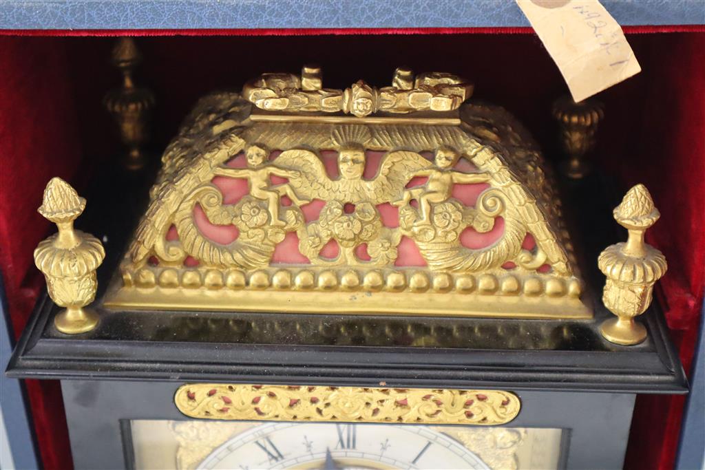 An F. W. Elliott Golden Jubilee clock, height 12in.